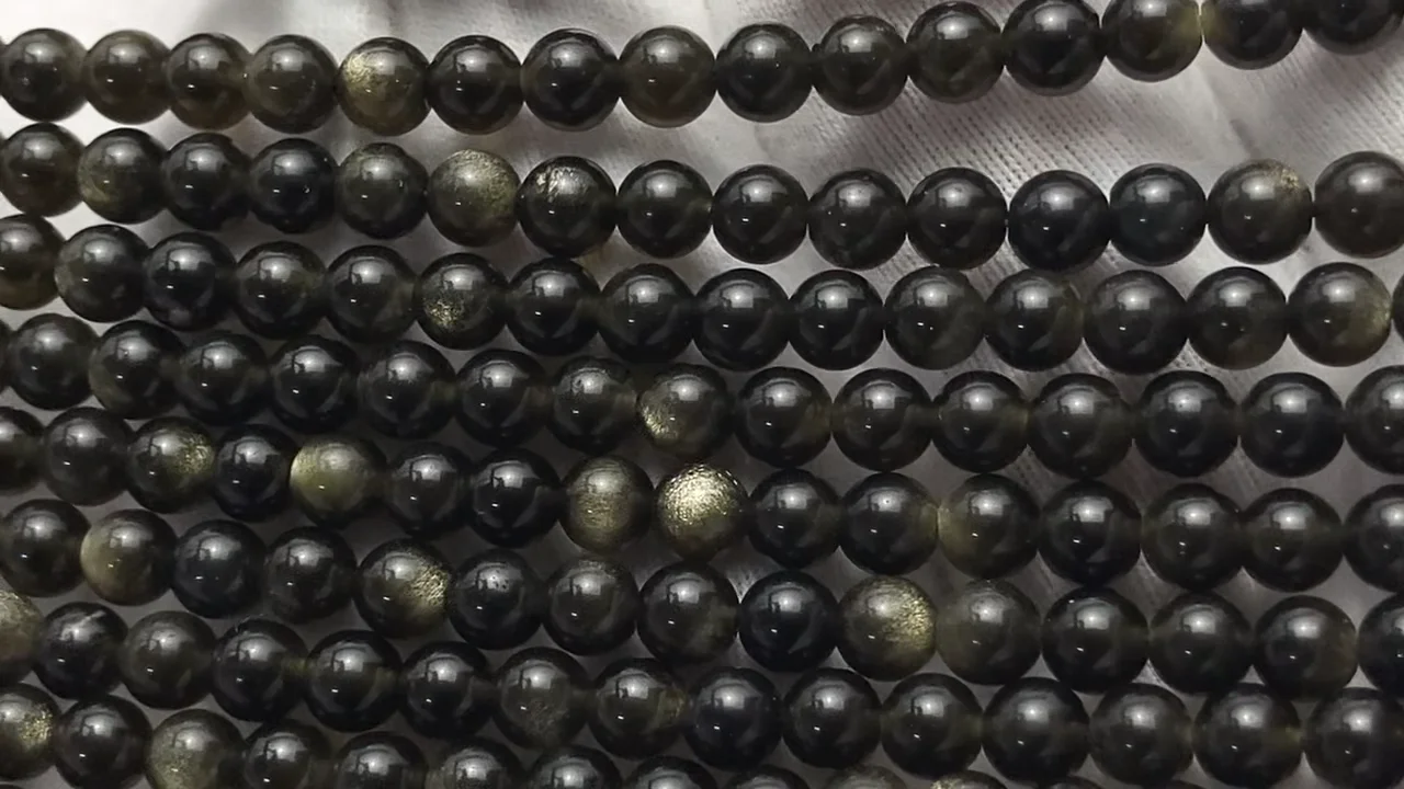 ゴールデンオブシディアン（産地・メキシコ） ラウンド4mm ｜天然石