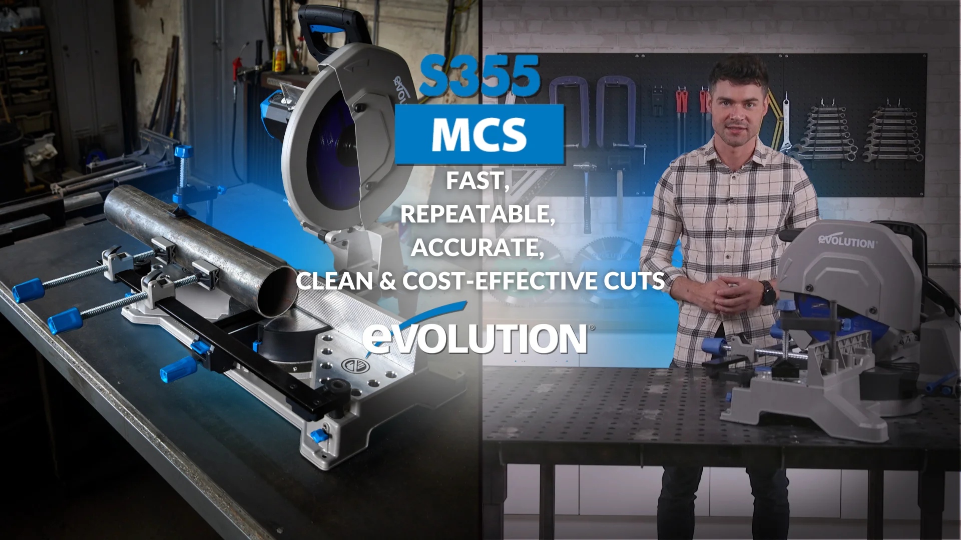 Evolution S355MCS 355mm Mitre Chop Saw Heavy Duty Metal Evolution S355MCS 355mm Mitre Chop Saw Heavy Duty Metal
