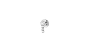 Diamond-Accented Bar Single Flat-Back Stud Earring in Sterling Silver