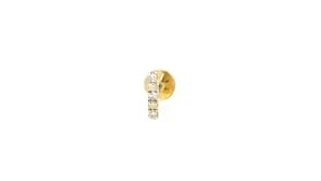 Diamond-Accented Bar Single Flat-Back Stud Earring in 14kt Yellow Gold