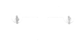 Diamond-Accented Bar Flat-Back Stud Earrings in Sterling Silver