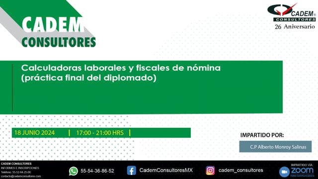 CALCULADORAS LABORALES Y FISCALES DE NÓMINA (PRÁCTICA FINAL DEL DIPLOMADO)