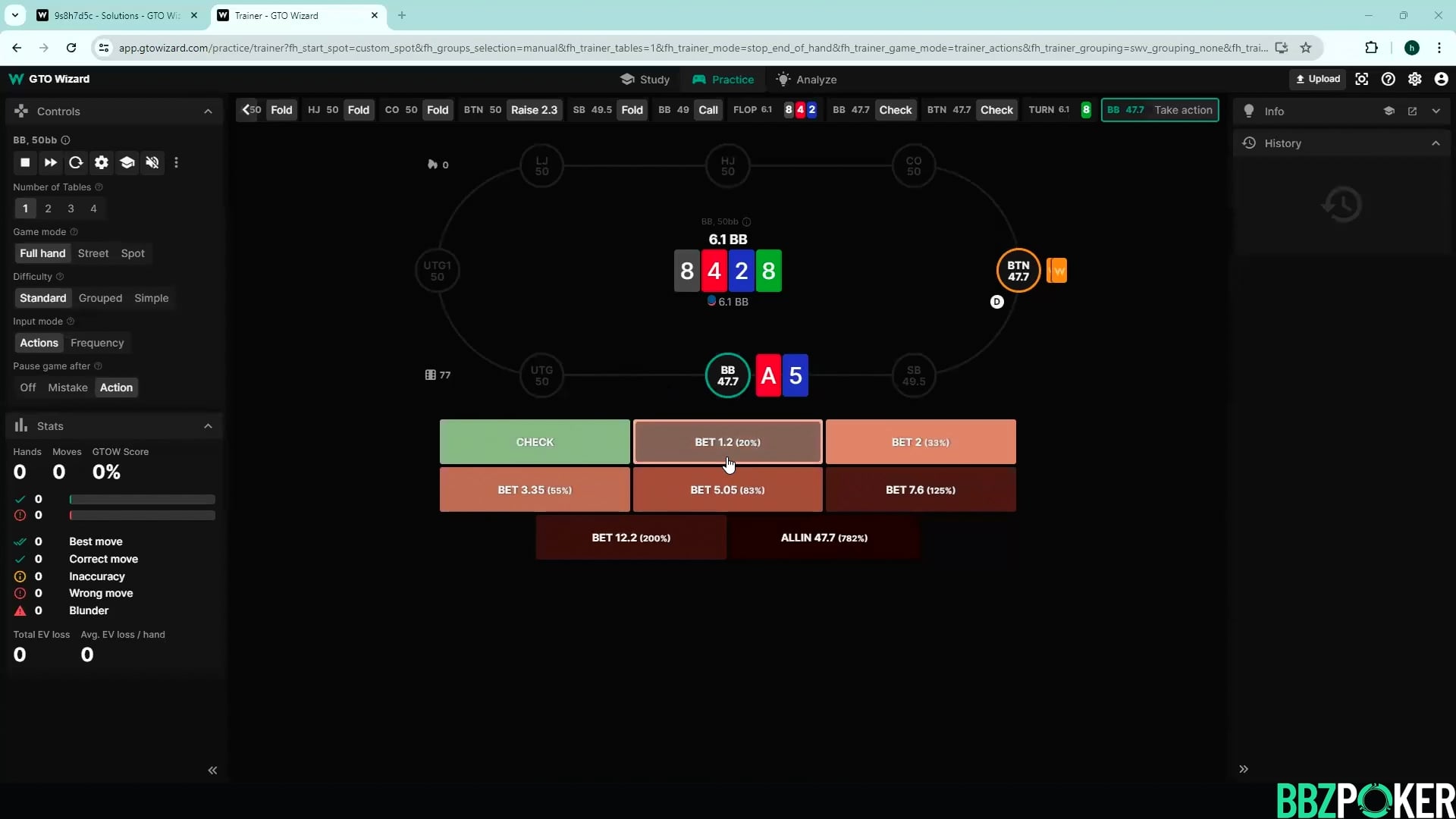 Probe Betting BB vs BTN