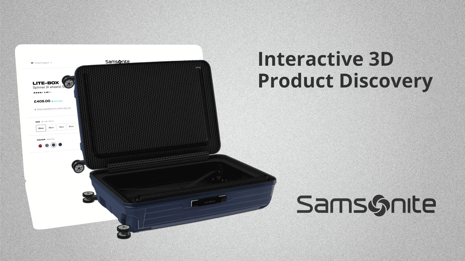 Samsonite Litebox suitcase in Interactive 3D