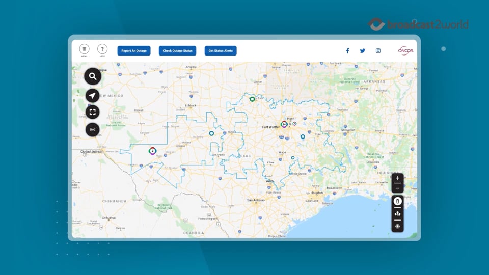Oncor — Storm Center Outage Map animated product demo