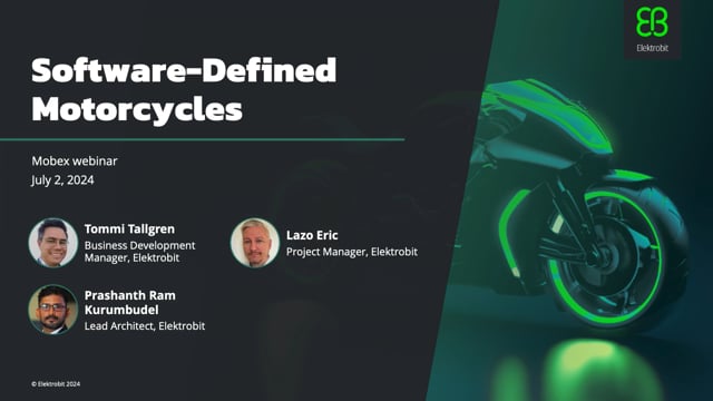 The software-defined motorcycle: industry opportunities and evolution
