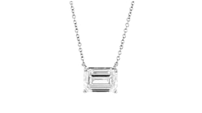 2.00 Carat Emerald-Cut Lab-Grown Diamond Necklace in 14kt White Gold