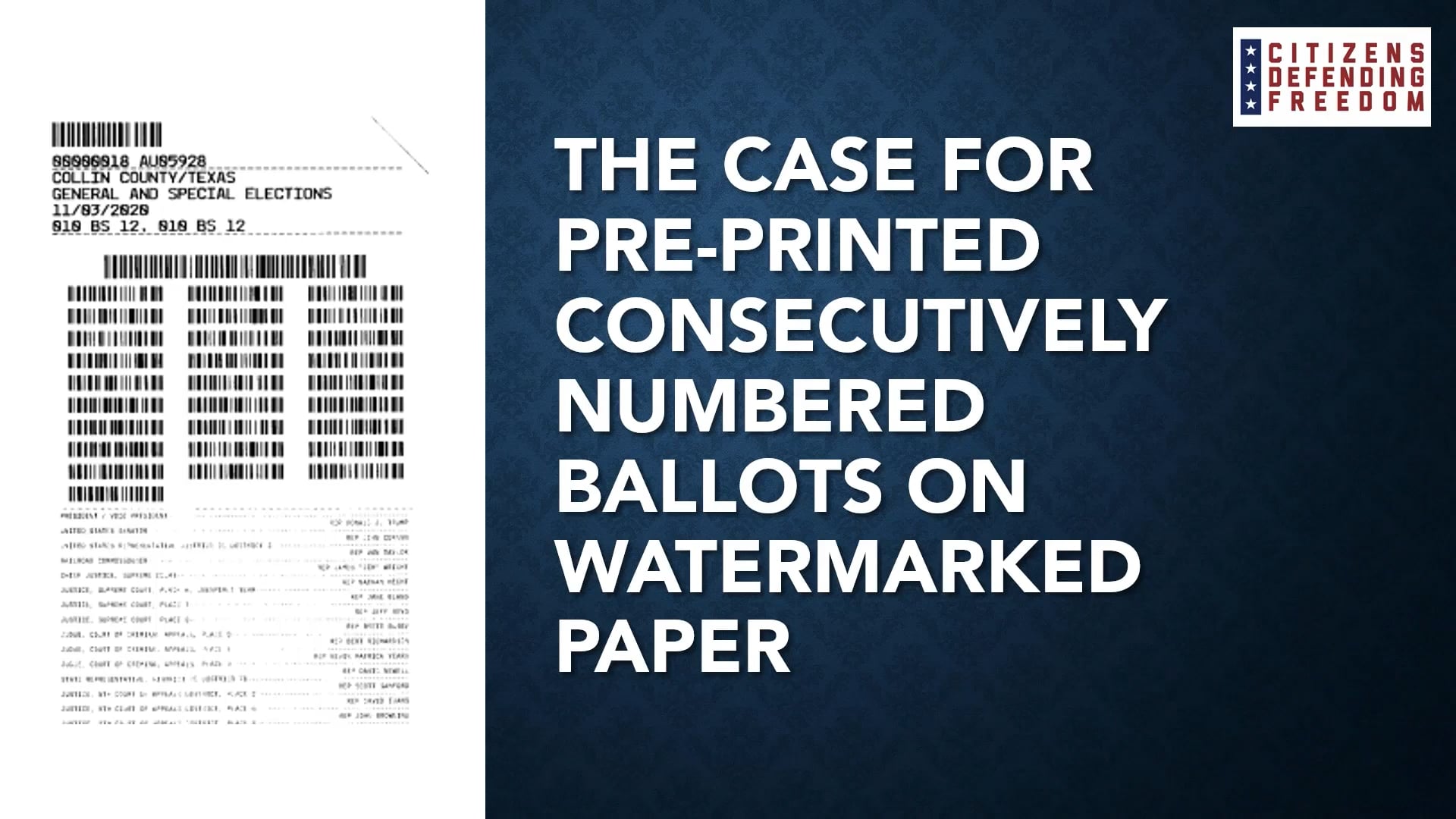 The Case for Pre-Printed Consecutively Numbered Ballots on Watermarked Paper