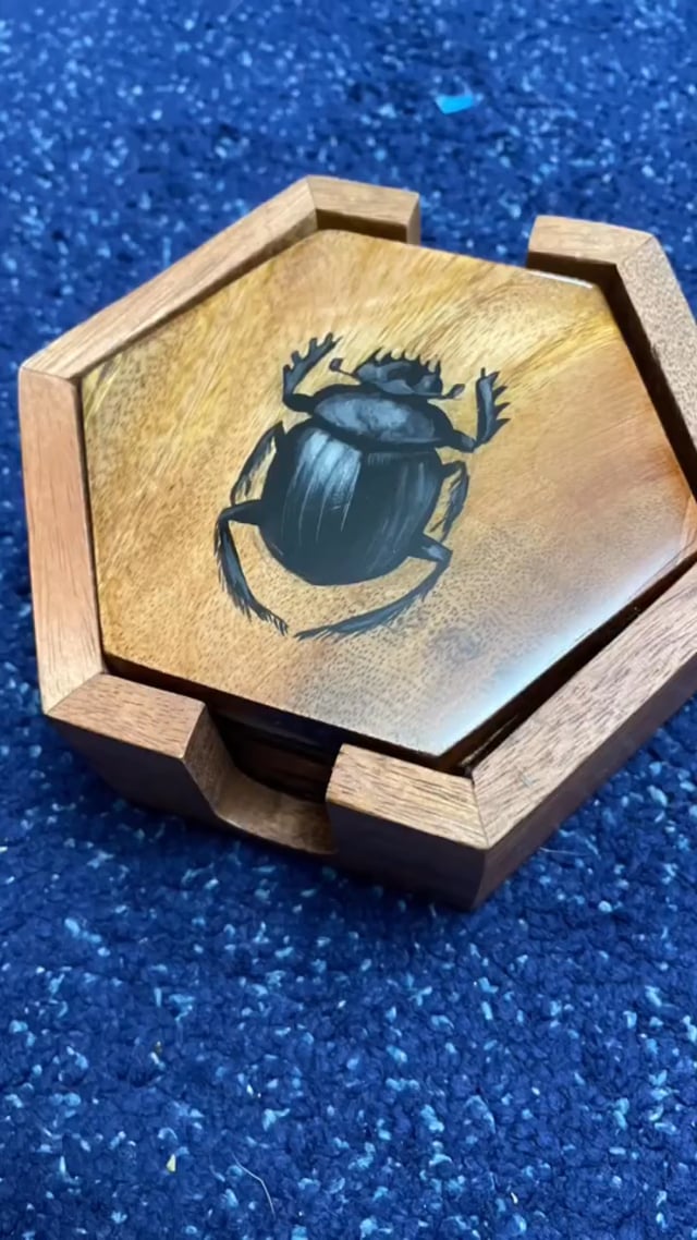 Hand painted set of coasters, by Kamilla