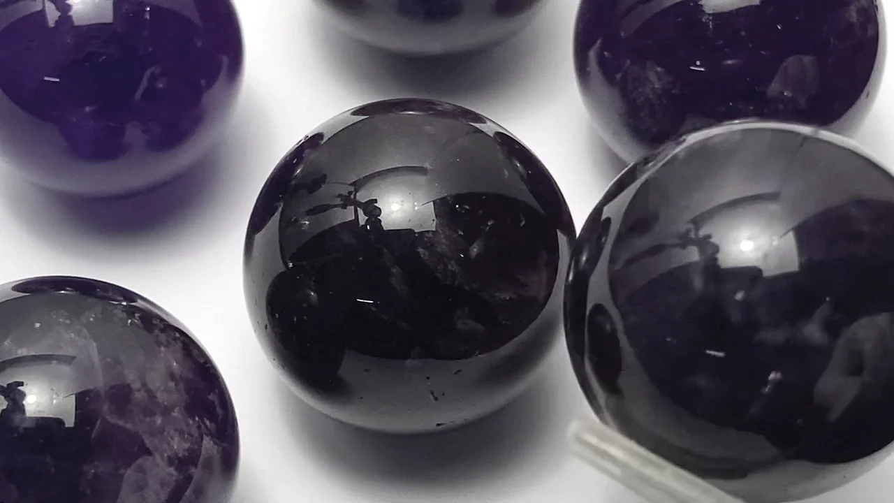 アメジスト（紫水晶） スフィア・ラウンド20～22mm 3個｜天然石ビーズ