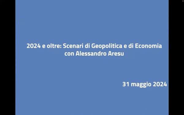 2024 e oltre: Scenari di Geopolitica e di Economia con Alessandro Aresu