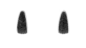 2.00 ct. t.w. Pave Black Diamond Hoop Earrings in Sterling Silver