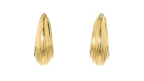 Italian 14kt Yellow Gold Ribbed Hoop Earrings