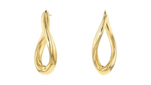 Italian 14kt Yellow Gold Twisted Hoop Earrings