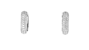 1.20 ct. t.w. White Topaz Paper Clip Link Hoop Earrings in Sterling Silver