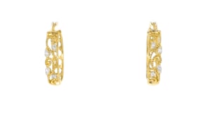 10 ct. t.w. Diamond Openwork Filigree Hoop Earrings in 18kt Gold Over Sterling