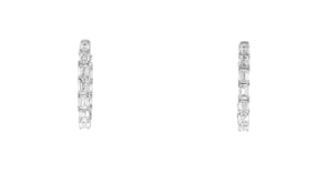 3.00 ct. t.w. Emerald-Cut Lab-Grown Diamond Inside-Outside Hoop Earrings in 14kt White Gold