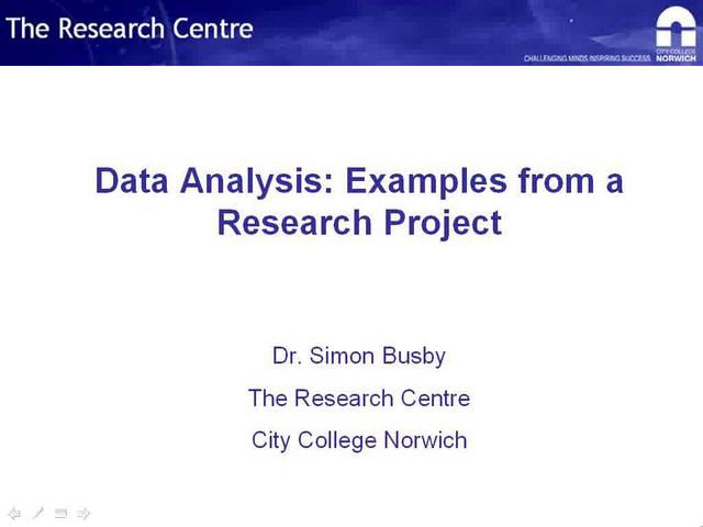 Data analysis - example from a research project - Simon Busby on Vimeo