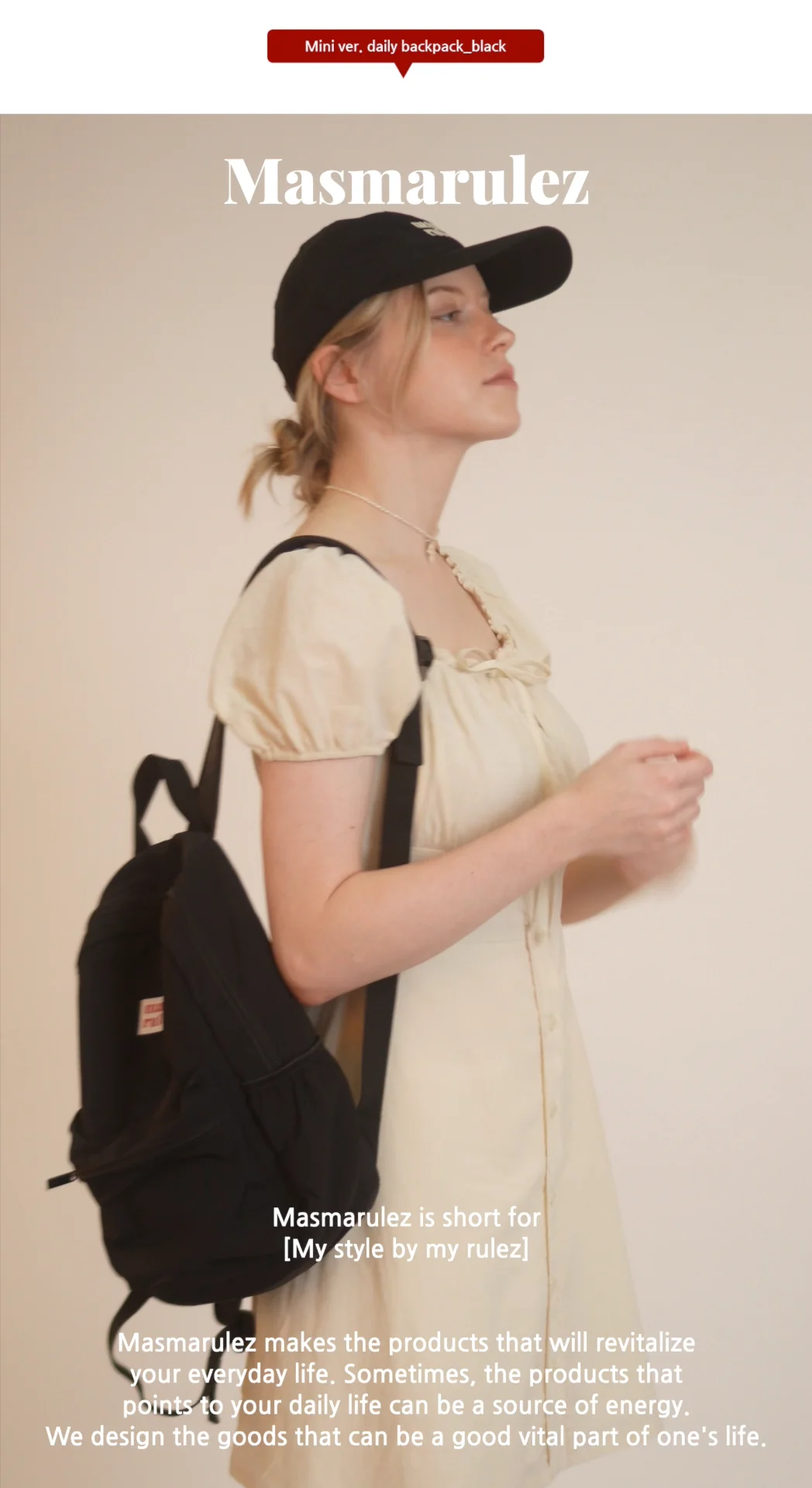 ★masmarulez★ mini ver daily backpack Black mini ver. Daily backpack _ Black : Masmarulez [마스마룰즈]