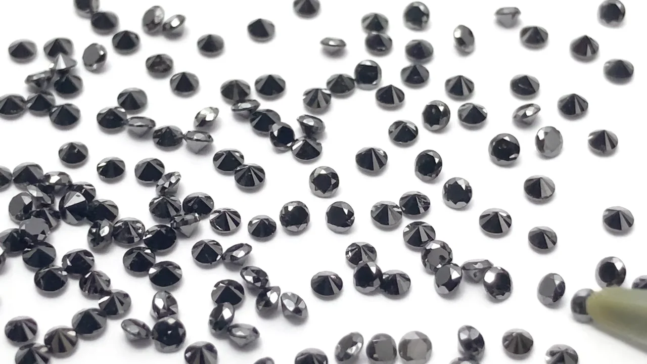 ブラックダイヤモンド ラウンドファセットカット1.5×1.5mm 10粒