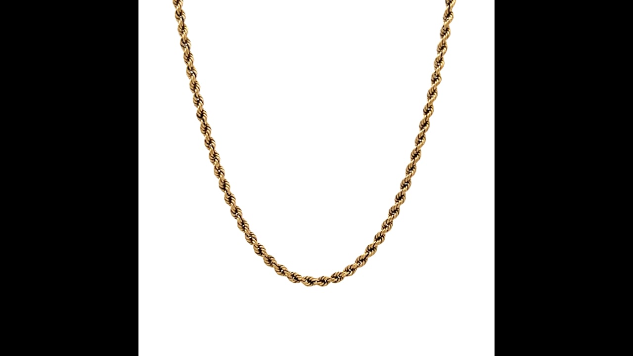 18 Inch Rope Chain Necklace in 14k Yellow Gold – Filigree Jewelers