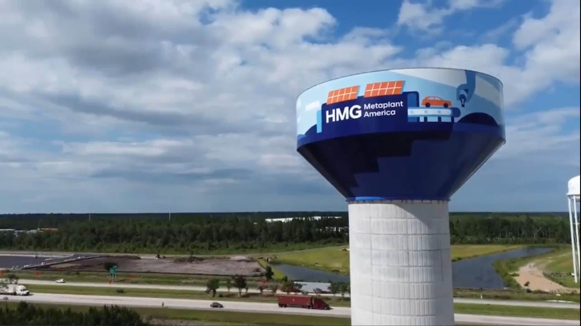 Together For A Better Future: Hyundai Metaplant Water Tower Mural