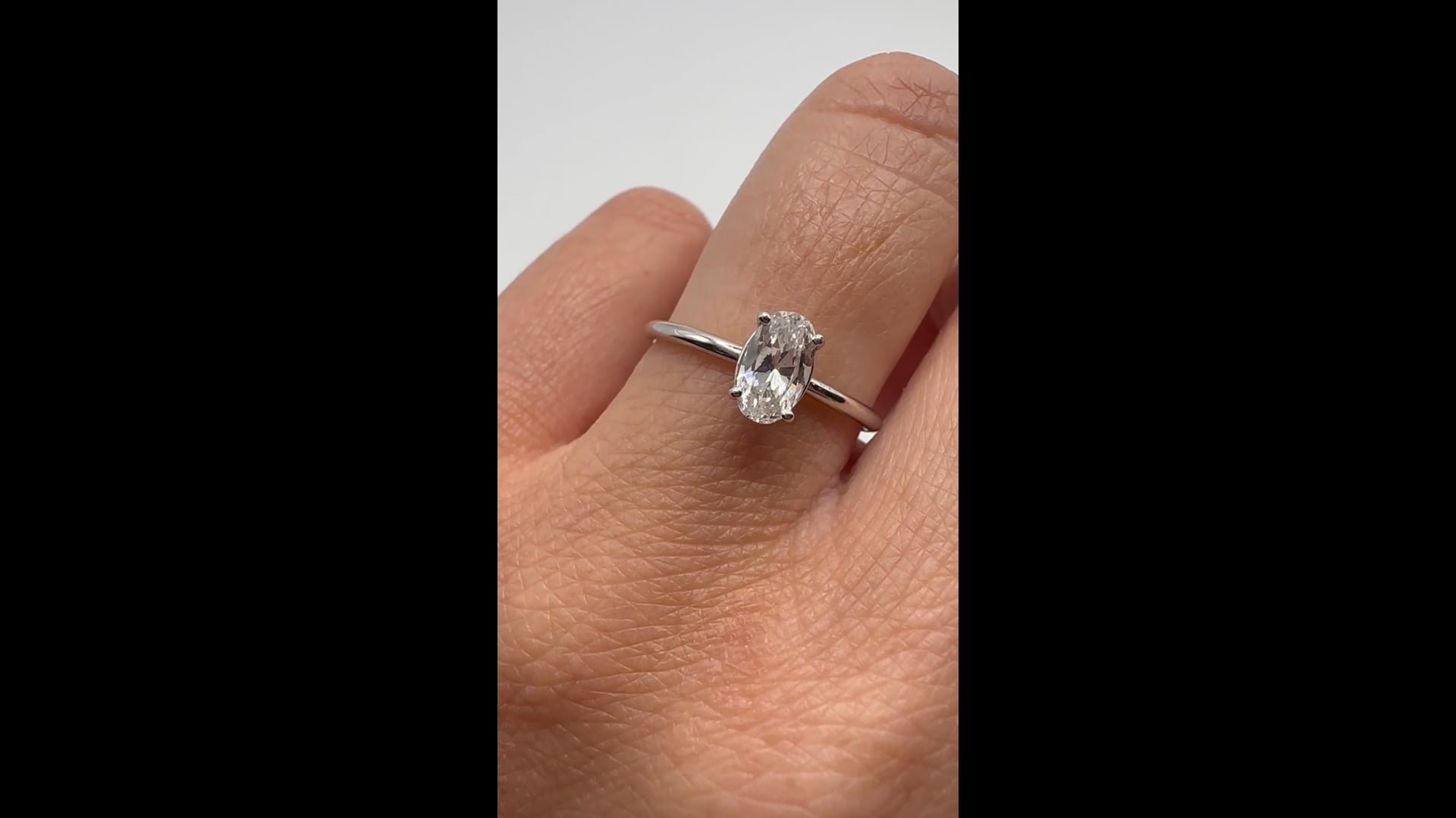 Bague Fiançailles Diamant Ovale 3,50 Ct Or Blanc 14k - Taille US 9.5, Simulé, Neuf Sans Boîte