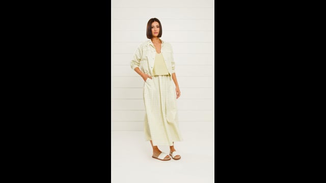 Saia Carlota Nylon Treliça Avocado