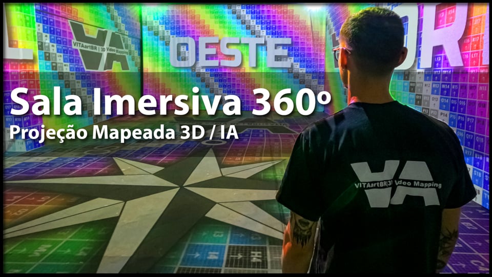Galeria Imersiva 360º no Senac Lapa Scipião: desenvolvimento técnico completo de projeção mapeada e experiência imersiva permanente