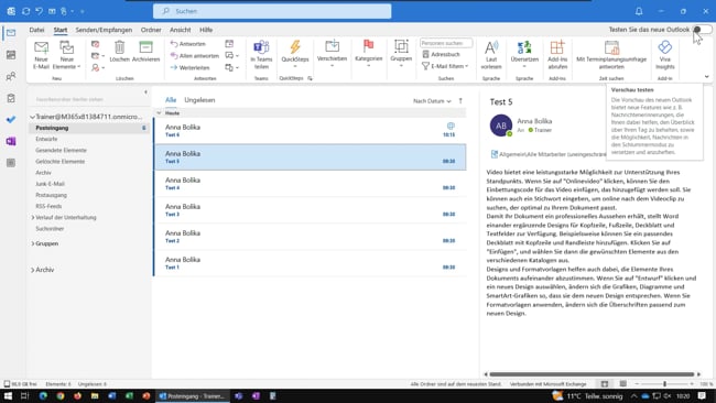 03 One Outlook - Oberflächen und Updates