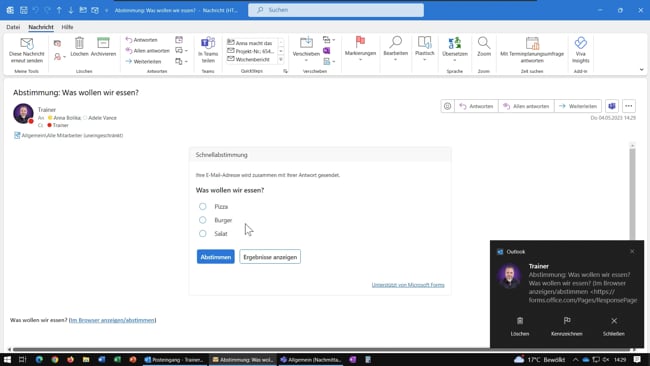 16 E-Mails, Objekte, Umfragen usw einfügen Video kaputt