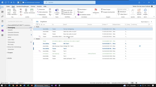 22 E-Mails Antwort richten an