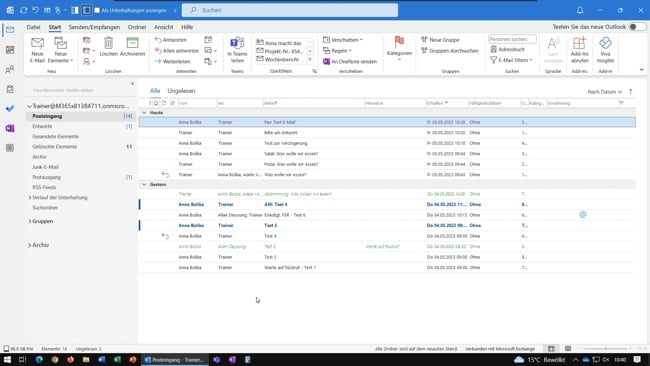 24 E-Mails Eine Mail an mehrere Empfänger