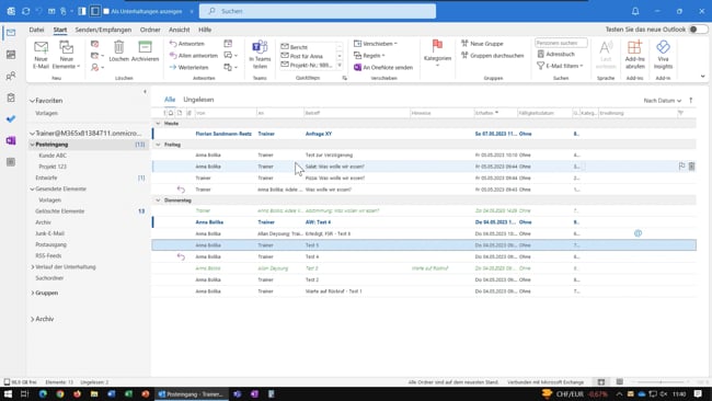 31 Eingehende Mails - Als Anlage weiterleiten