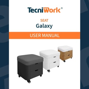 Galaxy multi-purpose stool for manicure and pedicure with 2 drawers