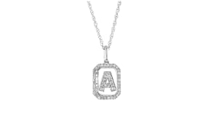 10 ct. t.w. Diamond Initial Pendant Necklace in Sterling Silver