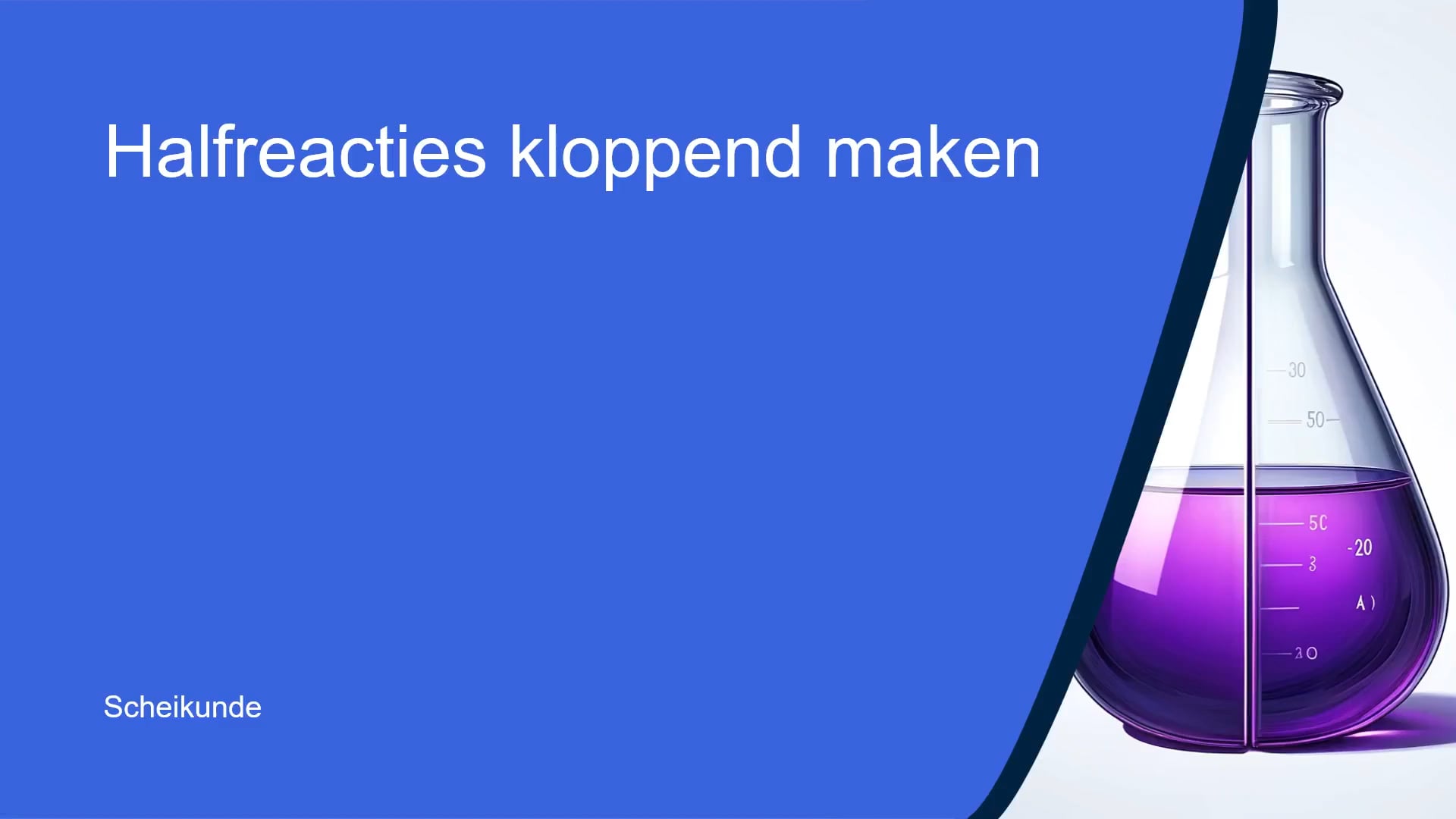 Halfreacties kloppend maken