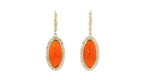 Carnelian and 1.00 ct. t.w. White Topaz Drop Earrings in 18kt Gold Over Sterling