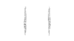 1.70 ct. t.w. CZ Hoop Earrings in Sterling Silver