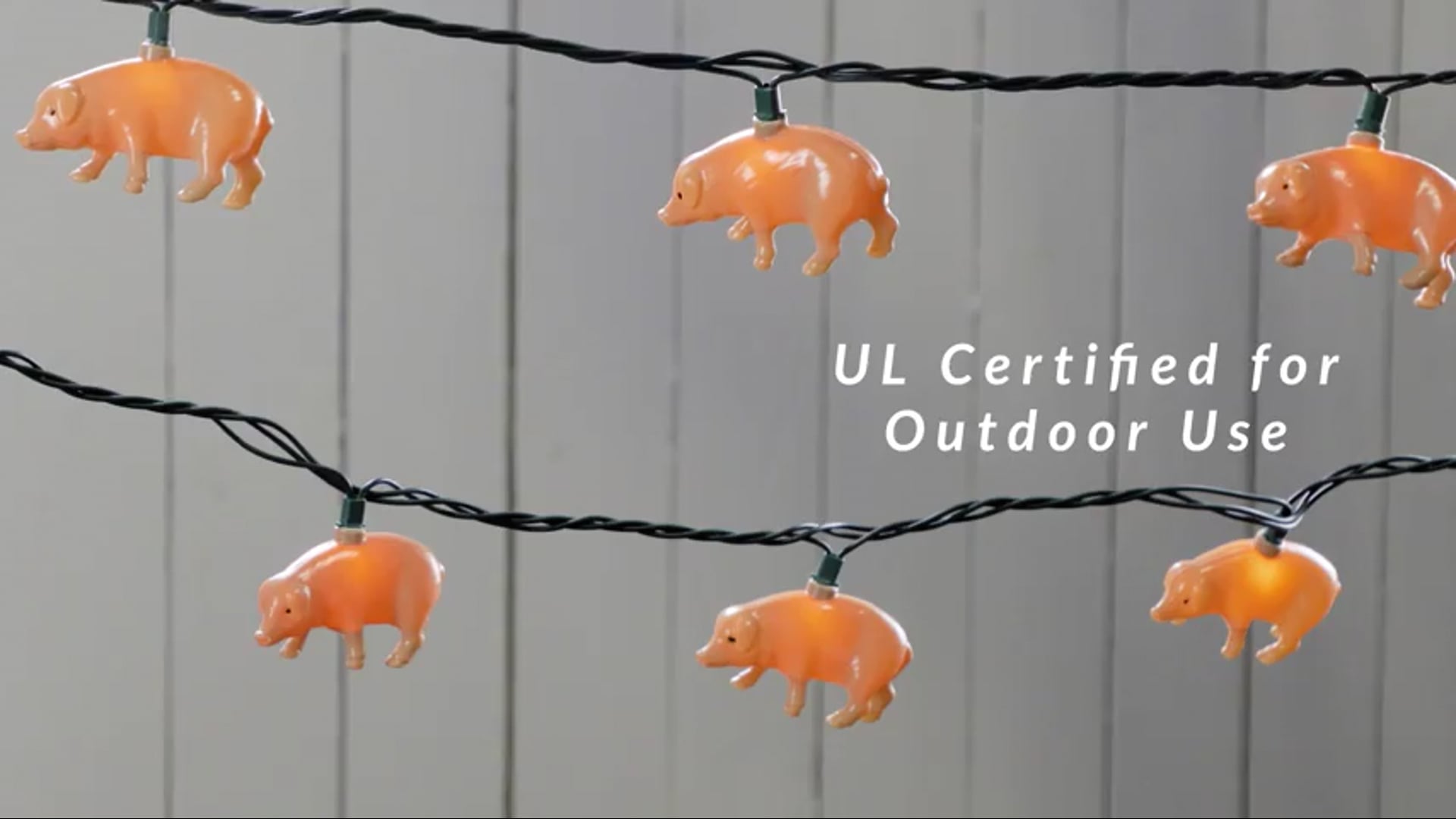 10-Count Pig Patio Light Set 5.75ft Green Wire - Modern - Outdoor Rope ...