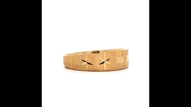 Vintage 1950's Star Wedding Band in 14k Yellow Gold – Filigree