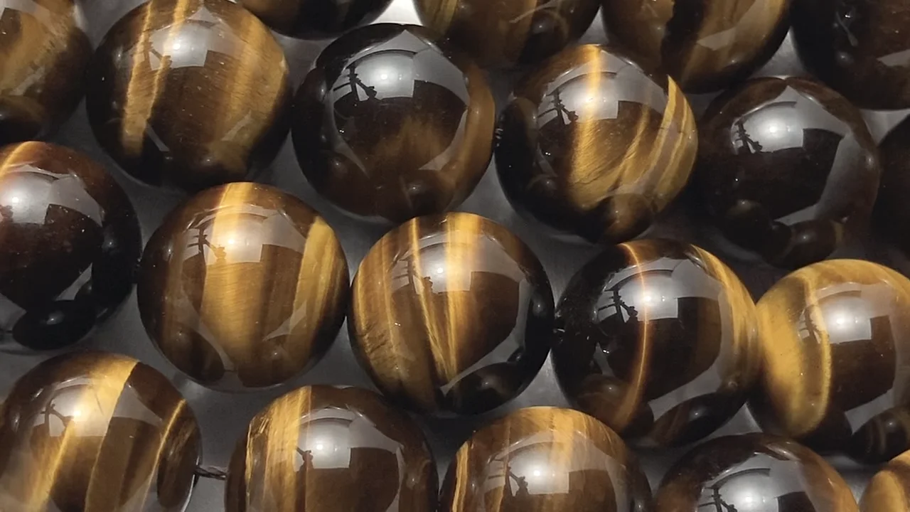 イエロータイガーアイ ラウンド16mm 1/4連～1連｜天然石ビーズの卸問屋