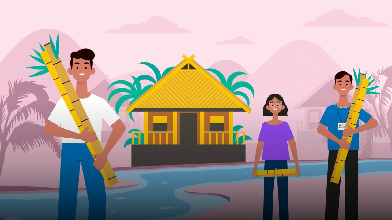 Explainer video example from the UNHCR Environment and Climate Action Fund animation
