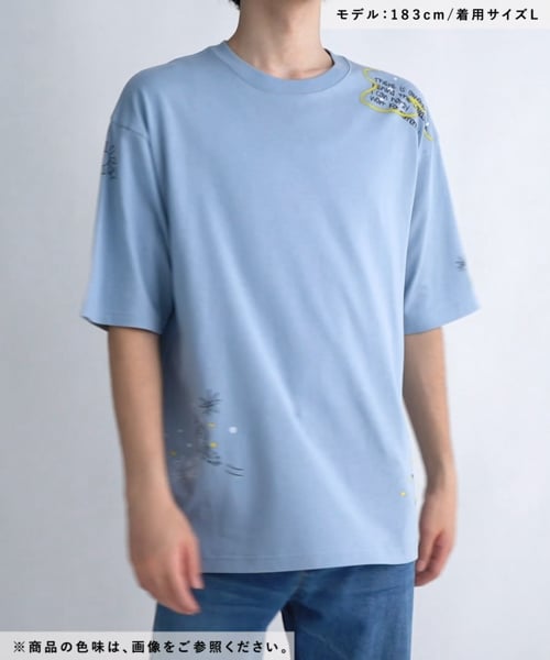新品未使用タグ付今季niko and  てぃらさんTシャツブルー