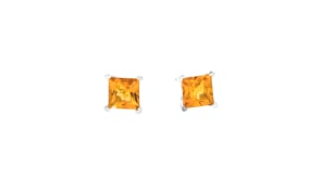 2.10 ct. t.w. Princess-Cut Madeira Citrine Stud Earrings in Sterling Silver