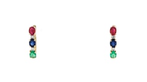 1.30 ct. t.w. Multi-Gem Drop Earrings in 14kt Yellow Gold