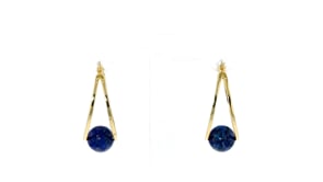 8-9mm Lapis Double-Hoop Earrings in 18kt Gold Over Sterling