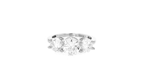 4.00 ct. t.w. CZ Three-Stone Ring in 14kt White Gold
