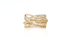 2.00 ct. t.w. Round and Baguette Diamond Highway Ring in 14kt Yellow Gold