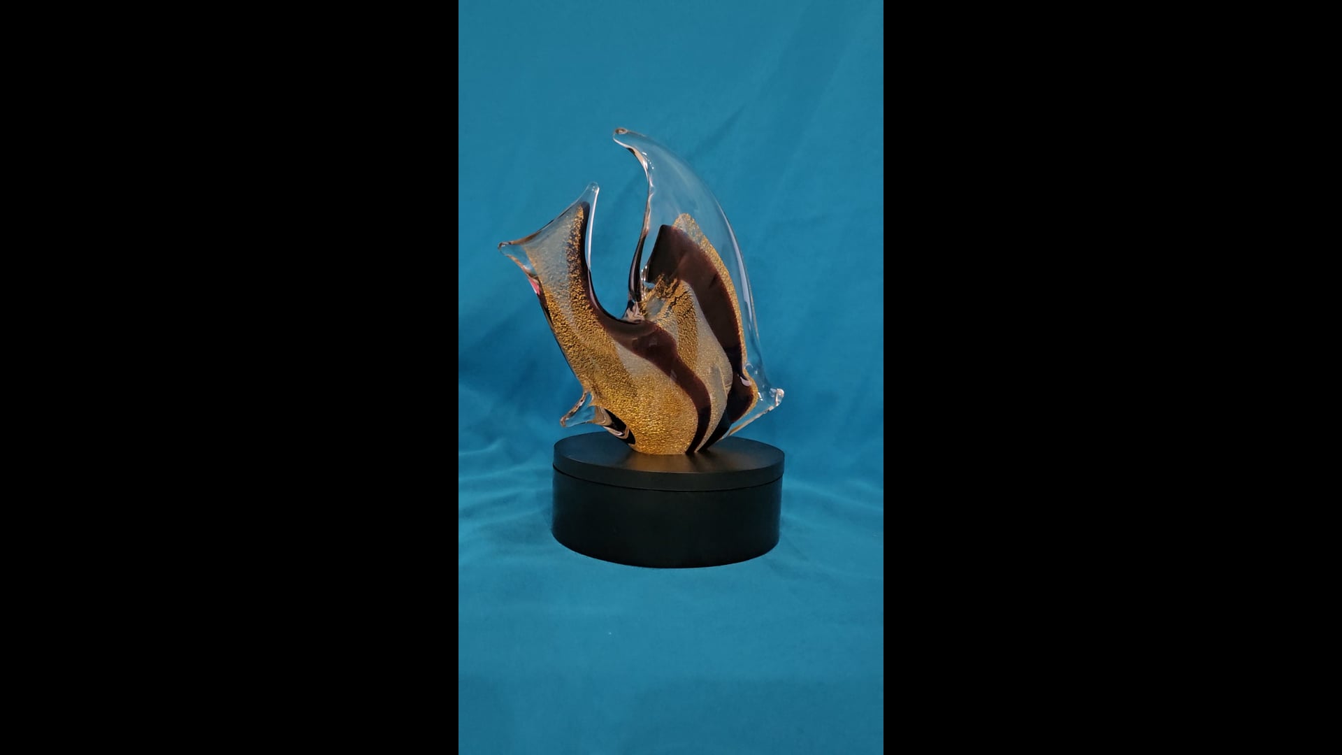 Signed 24k gold infused Crystal Fish Sculpture by Josef